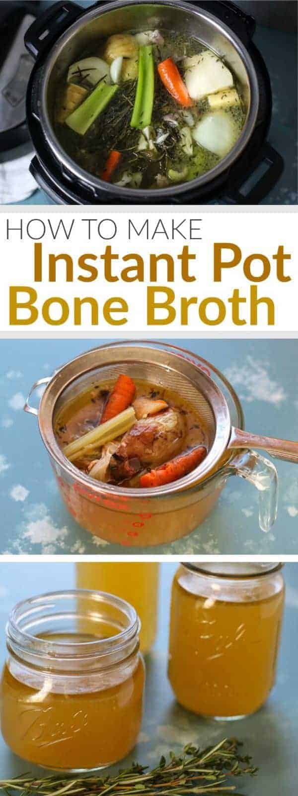 pinterest image for how to make instant pot bone broth