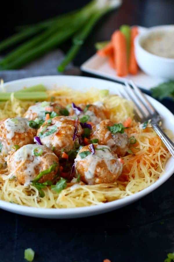 One-Skillet Buffalo Chicken Meatballs - The Real Food 
