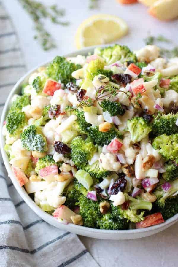 Apple Broccoli Cauliflower Salad